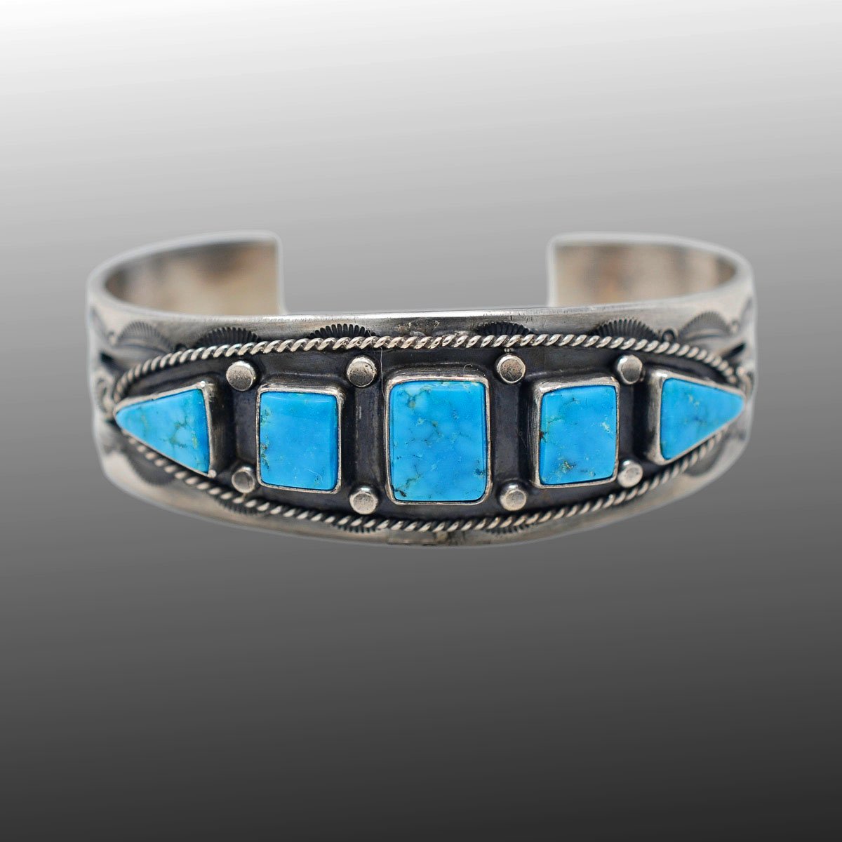 Navajo Fritson Toledo 6.5cts Natural Lone Mountain Turquoise Ring